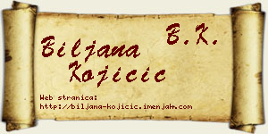 Biljana Kojičić vizit kartica